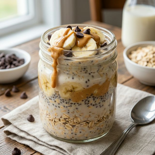Peanut Butter Banana Overnight Oats